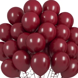 Globos burdeos de RUBFAC, 100 piezas de globos  de color rojo vino