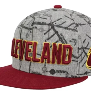 Gorra ajustable snapback gris Metro de Mitchell & Ness de los Cleveland Cavaliers