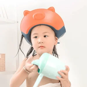 Gorro de baño de ducha con champú para niños, gorro suave protector para lavar el cabello para niños