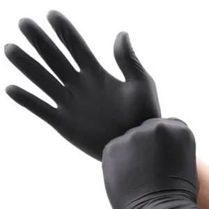 Guantes de nitrilo negros 20 piezas guantes desechables sin látex resistentes al agua