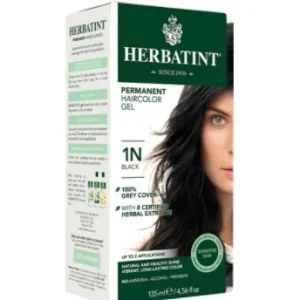 Herbatint Gel permanente de tinte para el cabello, negro 1N