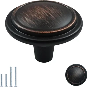 HESTIA HARDWARE Paquete de 25 pomos de bronce cepillado aceitado para gabinete