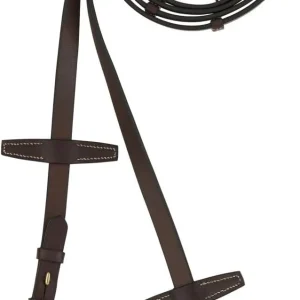 HORZE Riendas de cuero Walthamstaw con topes