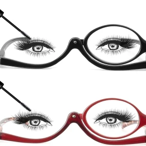 JM 2 pares de anteojos de lectura de maquillaje con lupa abatible para mujeres con bisagra de resorte +2.25