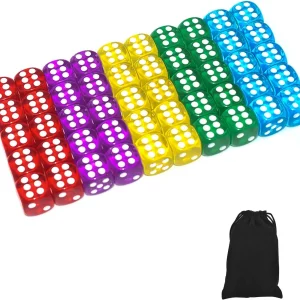 Juego de 50 dados de 0.551 in de 6 caras translúcidos