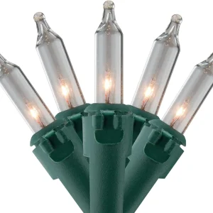 Juego de mini luces navideñas transparentes de 450 unidades, cable verde de 92 pies