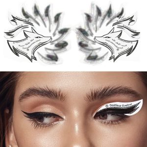 Juego de plantillas para delineador de ojos y cejas, diseño de zorro de nueve colas