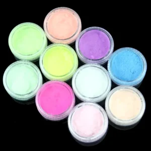 Juego de polvos acrílicos en 10 colores aleatorios, polvo de Gel UV para decoración de uñas