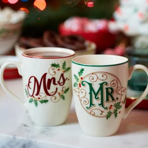 Juego de tazas Lenox Holiday Mr. & Mrs. y Naughty & Nice