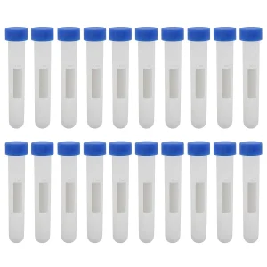 Kesell Tubos de centrífuga con tapa de rosca de fondo redondo, viales de tubo de ensayo