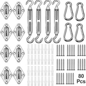 Kit de herrajes para toldos Yofit para instalación de toldos rectangular triangular