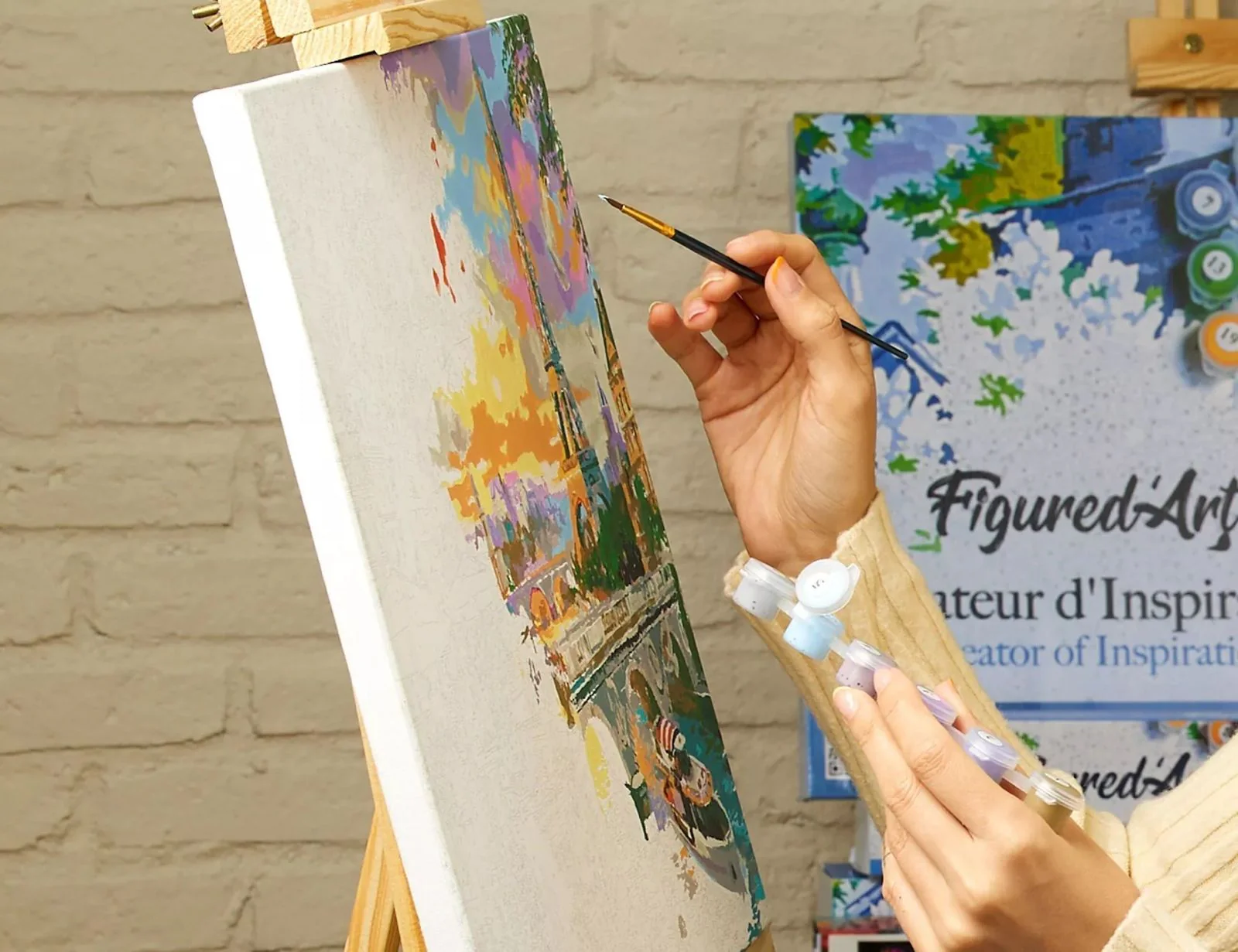 Kit de pintura por números para hacer tú mismo: Puerta al mar - Lienzo enrollado - Imagen 3