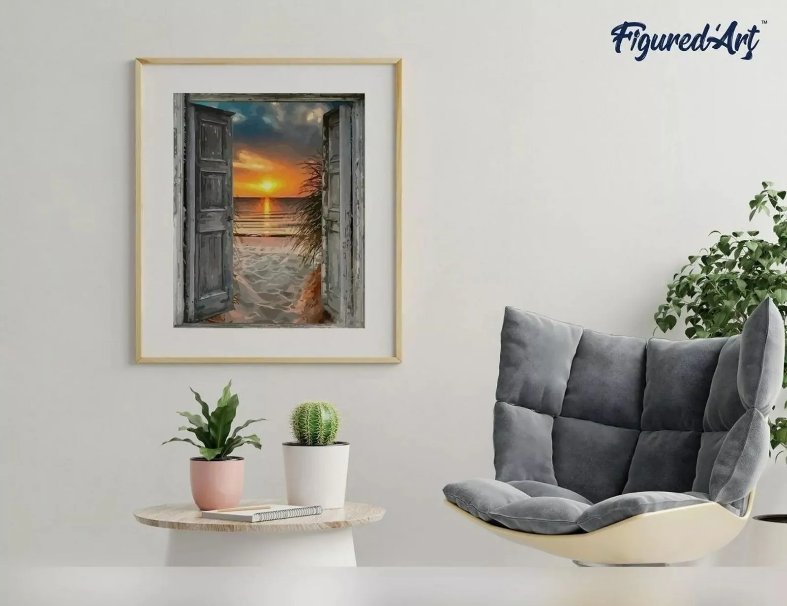 Kit de pintura por números para hacer tú mismo: Puerta al mar - Lienzo enrollado - Imagen 2