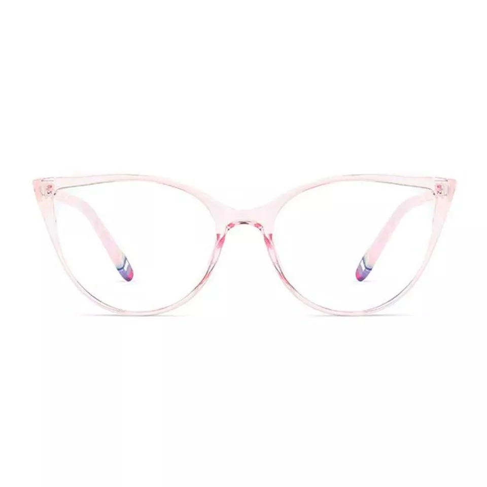 Lentes de Marco Rosa traslucido TR90 Anti-Azul Luz Ojo de Gato - Imagen 2
