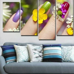 Lienzo decorativo de 4 paneles para pared, para sala de estar