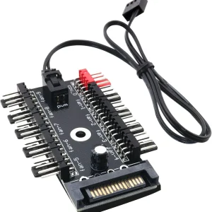 LRONG 1PC PC Chasis Fan Hub CPU Refrigeración HUB Ventilador PWM Hub SATA