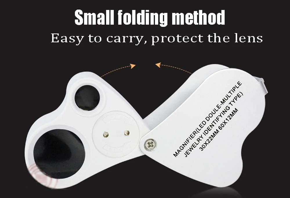 Lupa Plegable Ligera con 2 Luces LED y Lente óptica 30X/60x fabricación de Joyas GC - Imagen 6