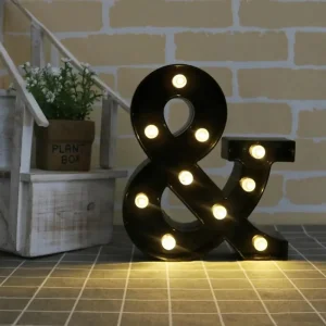 Luz LED con letras del alfabeto, cartel de marquesina, lámpara de pared, decoración