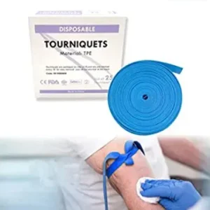 Torniquete médico: desechable, sin látex, TPE, 18 pulgadas de largo