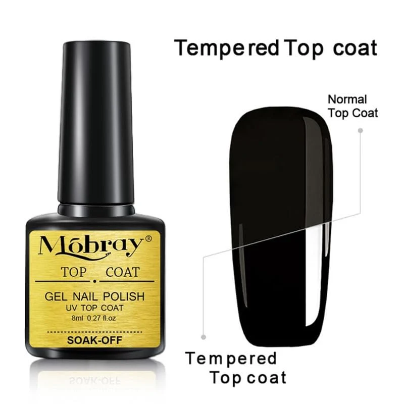 Mobray Top Coat Gel Esmalte de uñas, 1 pieza * 8 ml Transparente - Imagen 4