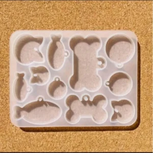 Molde de silicona para hacer placas de perdido para perros y gatos, cara de gato, hueso, pez