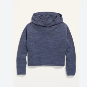 Old Navy Sudadera con capucha corta de punto irregular para niñas