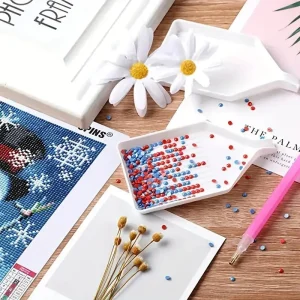 Organizador de Cuentas y Pedrería para Manualidades DIY blanco, 1 pieza