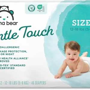 Pañales de tacto suave Mama Bear , hipoalergénicos, talla 2, 46 unidades, color blanco
