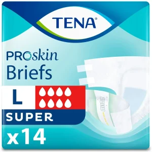 Pañales unisex para adultos Tena ProSkin, máxima absorción, tamaño grande, 14 unidades