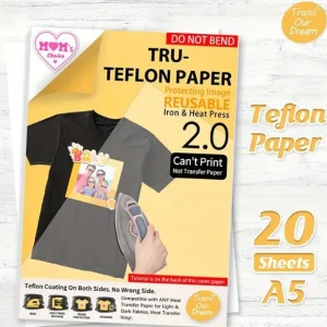 Papel de teflón brillante para camisetas de transferencia de calor