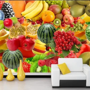 Papel Tapiz 3d con diseño de frutas tropicales 250x175cm