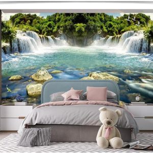 Papel tapiz con estampado de cascada para sala de estar 250Cmx175Cm