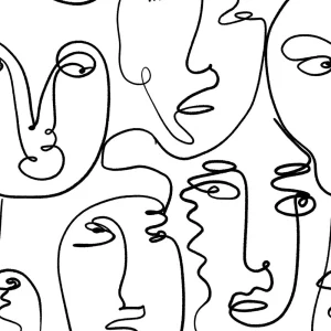 Papel tapiz moderno de línea abstracta para despegar y pegar 17.7 x 117 pulgadas