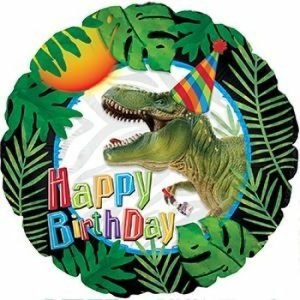 Paquete de 10 Globos de cumpleaños de dinosaurio 18"