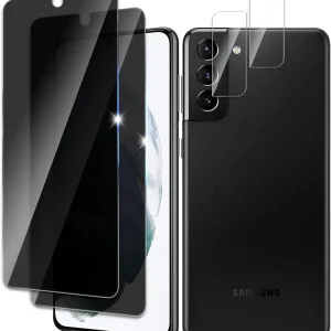 Paquete de 2 protectores de pantalla de privacidad para Samsung Galaxy S21 Plus y 2 protectores de lente de cámara