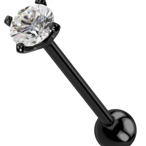 Pendiente de circonio negro de 3mm, 1 unidad