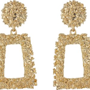 Pendientes Llamativos de Imitacion de Oro