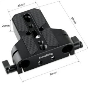 SmallRig Placa base de cámara con abrazadera de riel de varilla LWS de 0.591 in