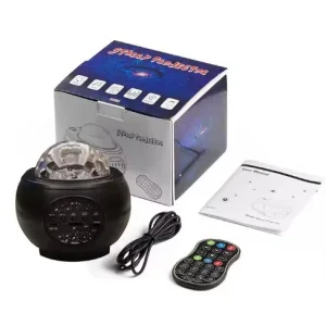Proyector de luz nocturna con estrellas y altavoz de música de olas del océano, lámpara de techo con nube de nebulosa