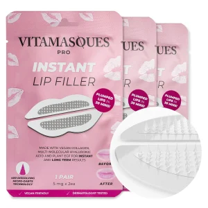 Relleno de labios instantáneo para labios carnosos en 30 minutos de Vitamasques, pack de 3