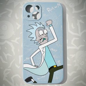 Rick y Morty | ROMWE 1 pieza Funda de silicona para teléfono con gráficos de anime