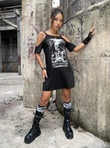 ROMWE PUNK Vestido Corto de Mujer - Imagen 2