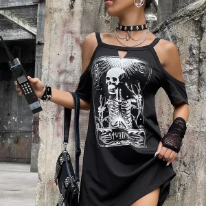 ROMWE PUNK Vestido Corto de Mujer