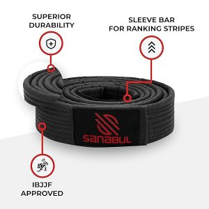 Sanabul BJJ Belt Cinturón brasileño Jiu Jitsu para hombres y mujeres