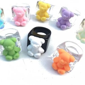 Set de 7 anillos con forma de oso