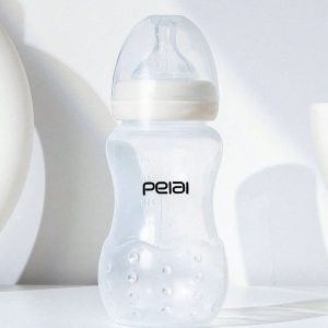 Shein 1 biberón de polipropileno mate para bebé, tetina de silicona suave y realista, 300ml