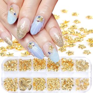 Shein 1 caja de miniadornos para decoración de uñas en 3D con formas del mar