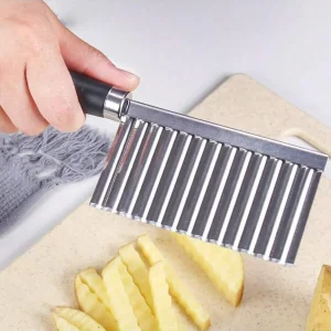 Shein 1 cuchillo multifuncional de acero inoxidable con borde ondulado para patatas y pepinos