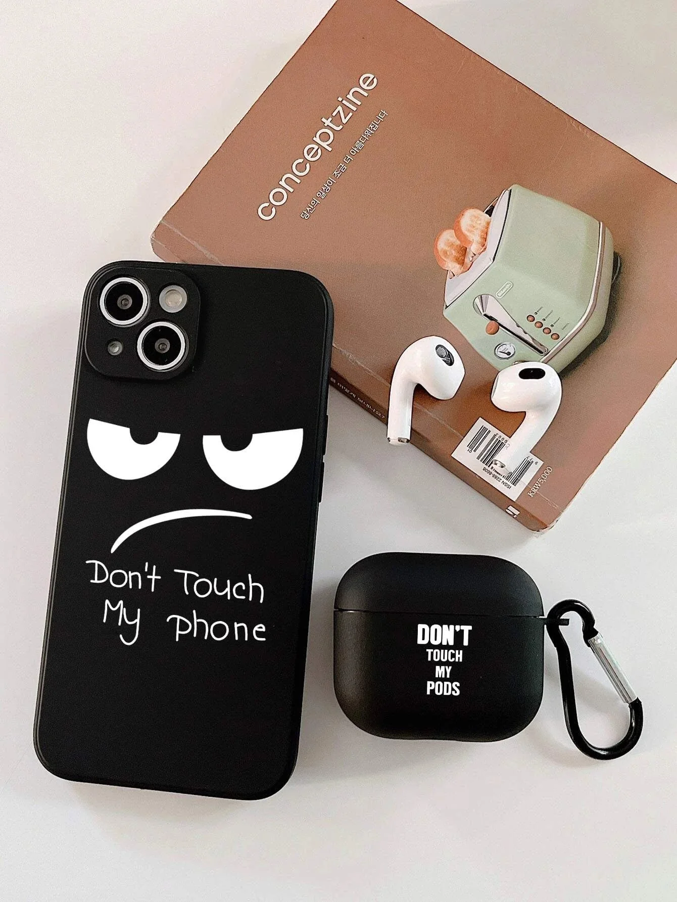 Shein 1 Funda para teléfono con dibujos animados y 1 Estuche compatible con airpods - Imagen 3