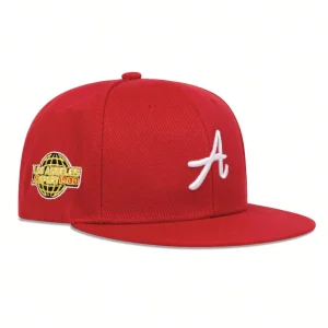 Shein 1 gorro de hip hop unisex con bordado de letras A y patrón lateral con hebilla ajustable